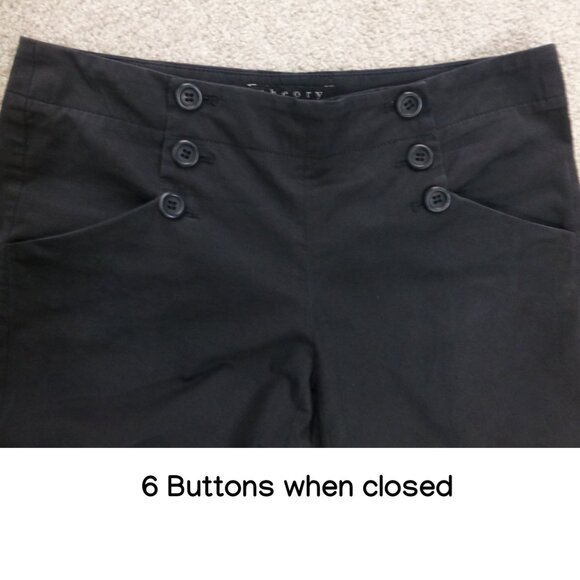 Theory Black Wide Leg Sailor Pants 9 Buttons (Size 2) - Picture 5 of 12